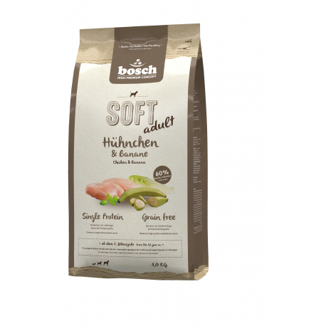 Bosch HPC SOFT Plus CHICKEN & Banana (begrūdis, vieno baltymo) 1kg